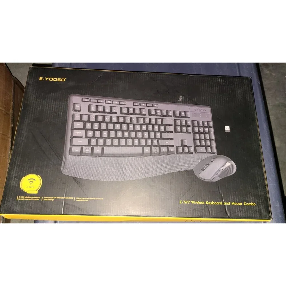 E-YOOSO Ergonomic 2.4 GHz Wireless Full Size Keyboard + Mouse NEW